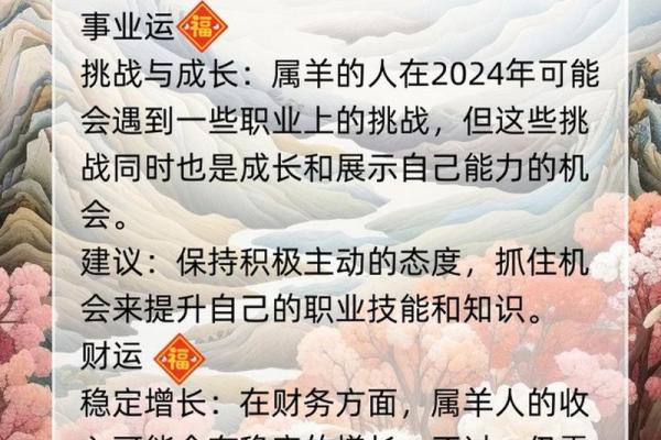 2024年属羊运势财运解析全年运势走向与财富建议